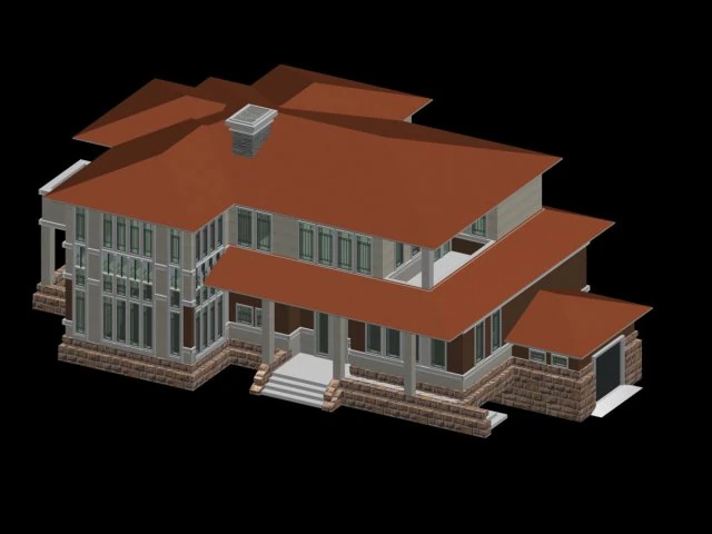 city - alone villa 11100 3D Model .c4d .max .obj .3ds .fbx .stl .blend 
