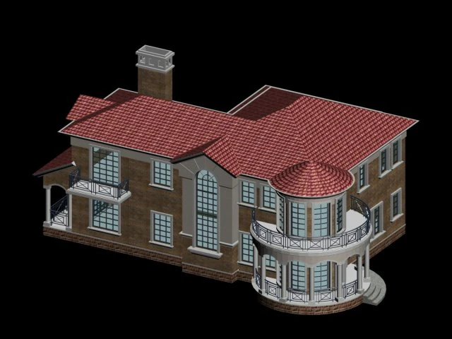 city - alone villa 11102 3D Model .c4d .max .obj .3ds .fbx .stl .blend