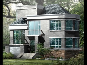 city - alone villa 11104 Model 3D
