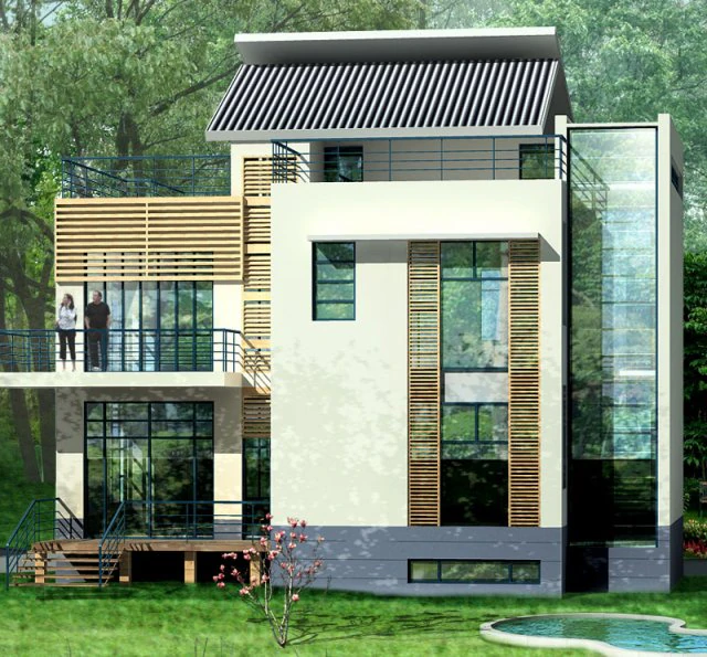 city - alone villa 11109 3D Model .c4d .max .obj .3ds .fbx .stl .blend