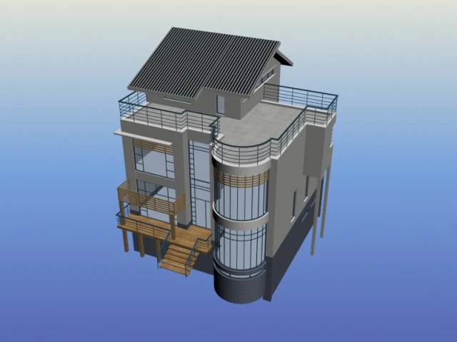 city - alone villa 11110 3D Model .c4d .max .obj .3ds .fbx .stl .blend 