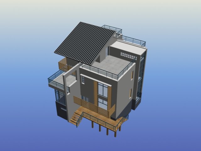 city - alone villa 11111 3D Модель .c4d .max .obj .3ds .fbx .stl .blend 