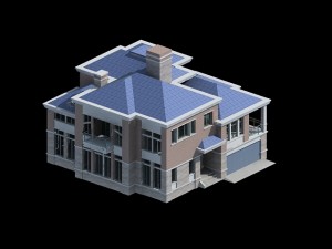 city - alone villa 11113 Modèle 3D