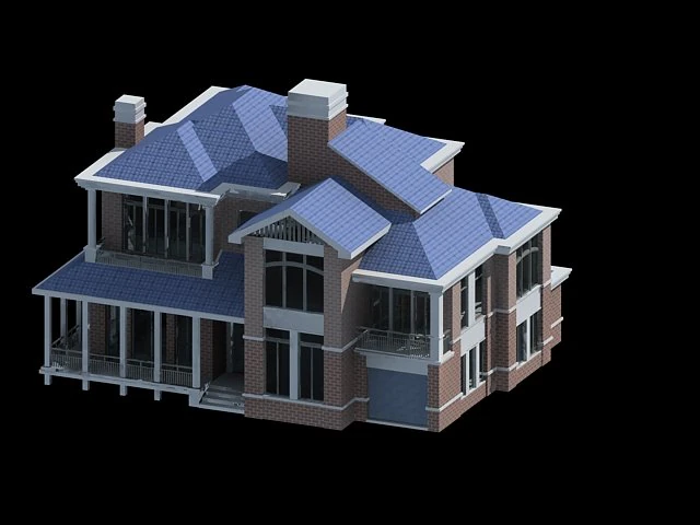 city - alone villa 11115 3D Model .c4d .max .obj .3ds .fbx .stl .blend