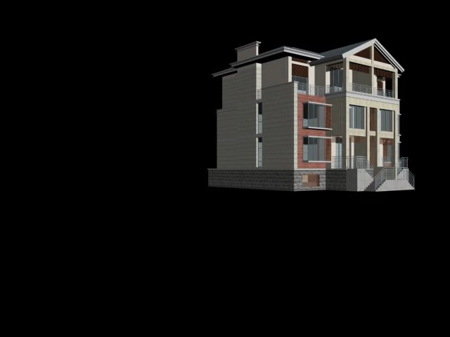 city - alone villa 11119 3D Model .c4d .max .obj .3ds .fbx .stl .blend