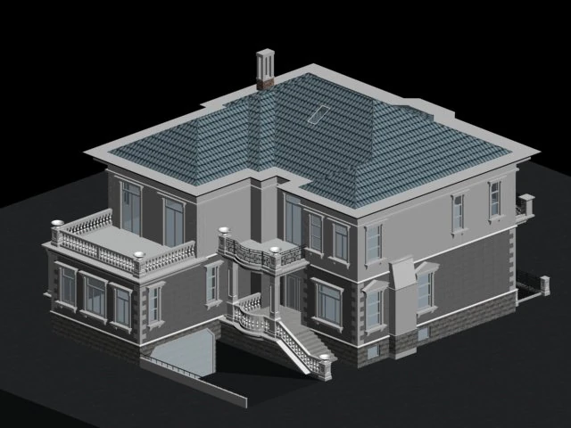 city - alone villa 11121 3D Model .c4d .max .obj .3ds .fbx .stl .blend