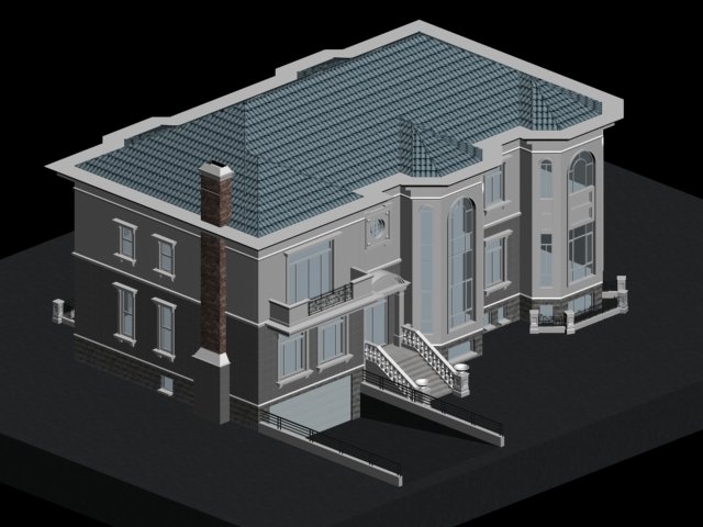 city - alone villa 11123 Modelo 3D .c4d .max .obj .3ds .fbx .stl .blend 