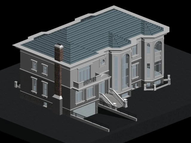 city - alone villa 11123 3D Model .c4d .max .obj .3ds .fbx .stl .blend