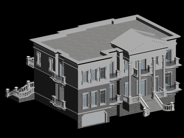city - alone villa 11124 3D Model .c4d .max .obj .3ds .fbx .stl .blend 
