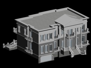 city - alone villa 11124 Modello 3D