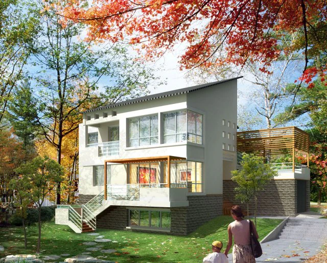 city - alone villa 11130 3D Model .c4d .max .obj .3ds .fbx .stl .blend