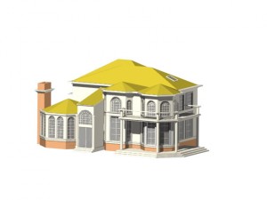 city - alone villa 11133 Modello 3D
