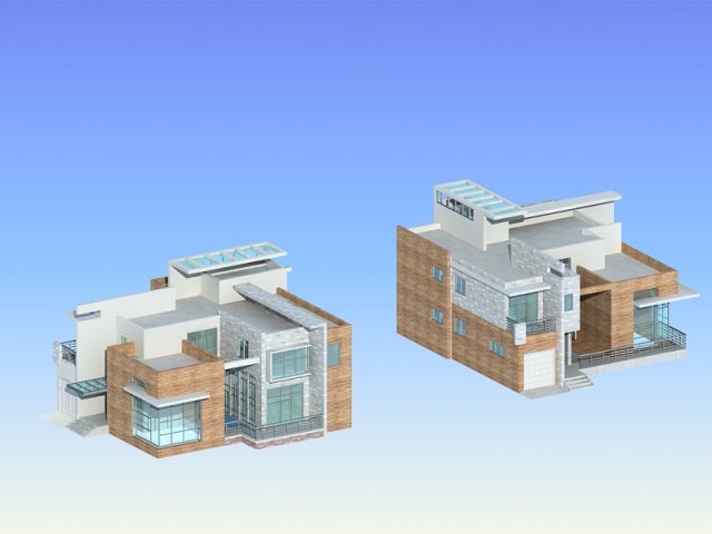 city - alone villa 11142 3D Model .c4d .max .obj .3ds .fbx .stl .blend