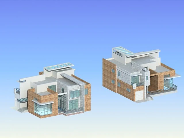 city - alone villa 11142 3D Model .c4d .max .obj .3ds .fbx .stl .blend