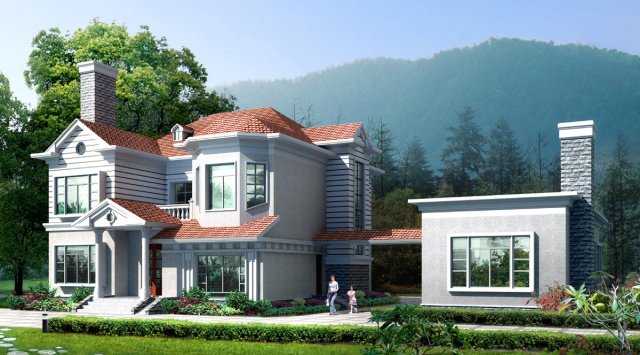 city - alone villa 11144 Modèle 3D .c4d .max .obj .3ds .fbx .stl .blend 