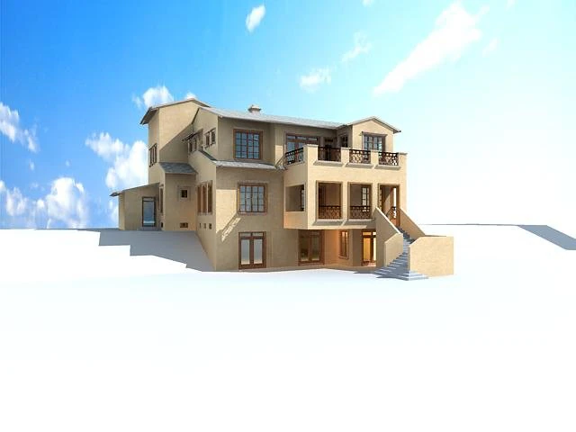 city - alone villa 11146 3D Model .c4d .max .obj .3ds .fbx .stl .blend