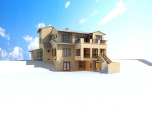 city - alone villa 11146 Model 3D