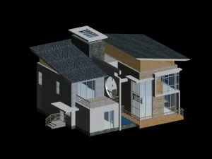 city - alone villa 11153 3D Model