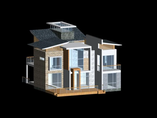 city - alone villa 11154 3D Model .c4d .max .obj .3ds .fbx .stl .blend