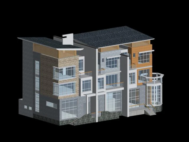 city - alone villa 11156 3D Model .c4d .max .obj .3ds .fbx .stl .blend