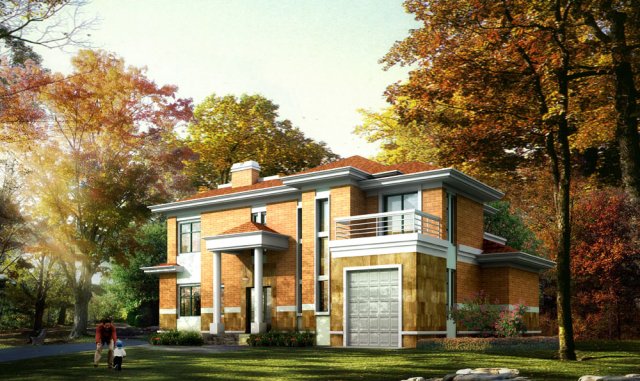 city - alone villa 11163 3D Модель .c4d .max .obj .3ds .fbx .stl .blend 