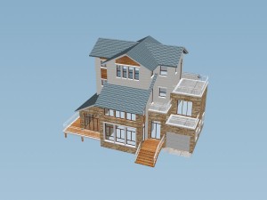 city - alone villa 11165 3D Модель