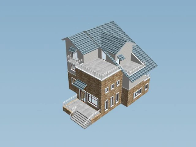 city - alone villa 11167 3D Model .c4d .max .obj .3ds .fbx .stl .blend