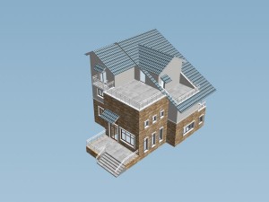 city - alone villa 11167 3D Model
