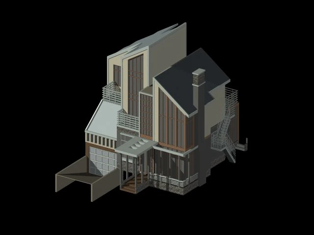 city - alone villa 11170 3D Model .c4d .max .obj .3ds .fbx .stl .blend