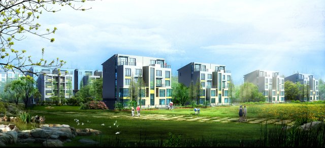 city - alone villa 11173 Model 3D .c4d .max .obj .3ds .fbx .stl .blend 