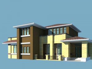 city - alone villa 11174 3D-Modell