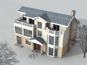 city - alone villa 11175 3D-Modell