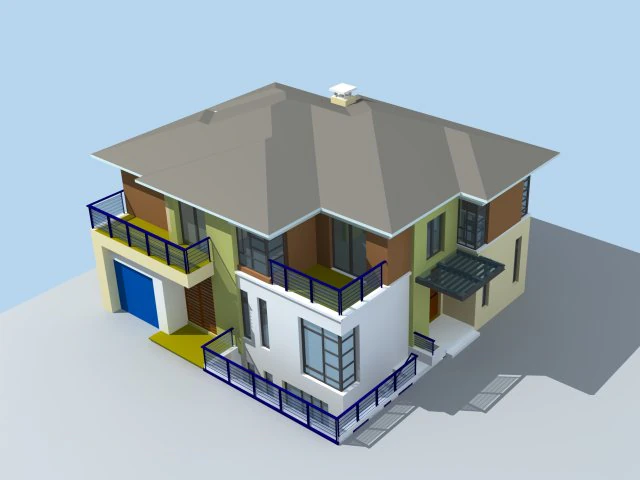 city - alone villa 11179 3D Model .c4d .max .obj .3ds .fbx .stl .blend 