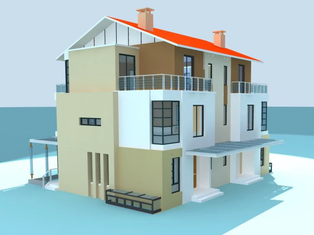 city - alone villa 11180 3D Model .c4d .max .obj .3ds .fbx .stl .blend 