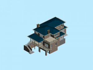 city - alone villa 11184 3D 모델