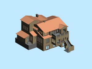 city - alone villa 11185 Modello 3D