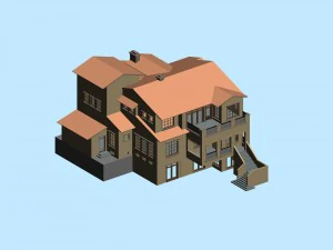 stad - alleenstaande villa 11185 3D Model