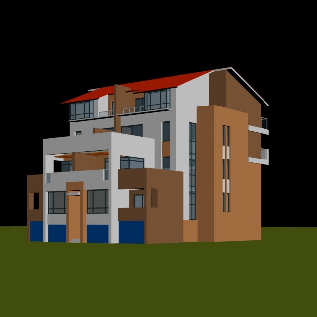 city - alone villa 11187 3D Model .c4d .max .obj .3ds .fbx .stl .blend