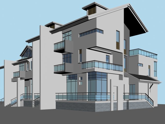 city - alone villa 11193 3D मॉडल .c4d .max .obj .3ds .fbx .stl .blend