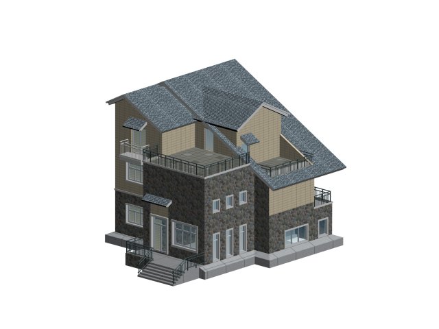 city - alone villa 11195 3D मॉडल .c4d .max .obj .3ds .fbx .stl .blend 