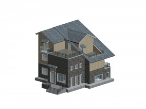 city - alone villa 11195 3D-Modell