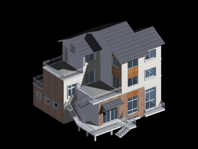 city - alone villa 11196 3D Model .c4d .max .obj .3ds .fbx .stl .blend