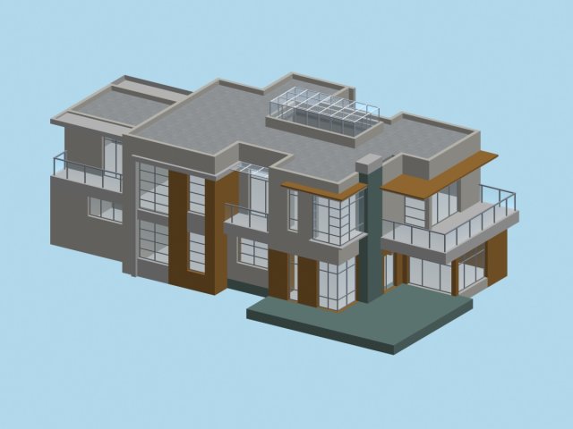 city - alone villa 11197 Modèle 3D .c4d .max .obj .3ds .fbx .stl .blend 