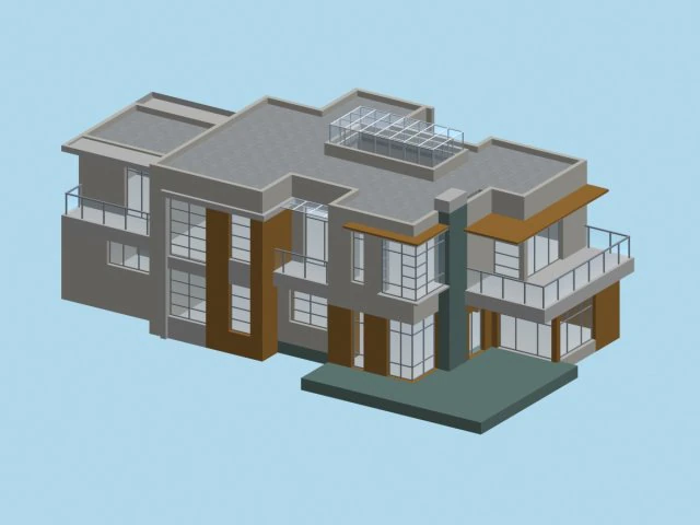 city - alone villa 11197 3D Model .c4d .max .obj .3ds .fbx .stl .blend