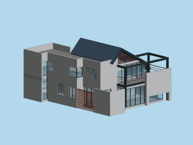 city - alone villa 11201 3D Model .c4d .max .obj .3ds .fbx .stl .blend