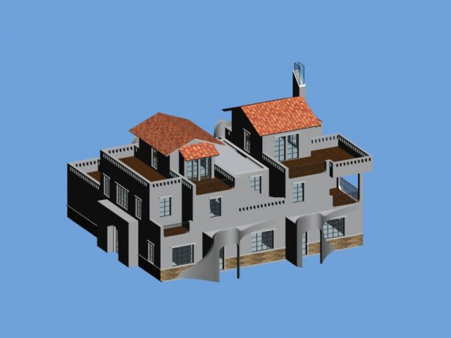 city - alone villa 11202 3D Model .c4d .max .obj .3ds .fbx .stl .blend 