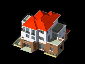 city - alone villa 11205 Modèle 3D