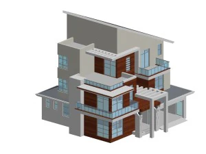 stad - alleenstaande villa 11207 3D Model