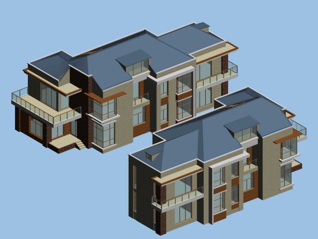 city - alone villa 11212 3D Модель .c4d .max .obj .3ds .fbx .stl .blend 