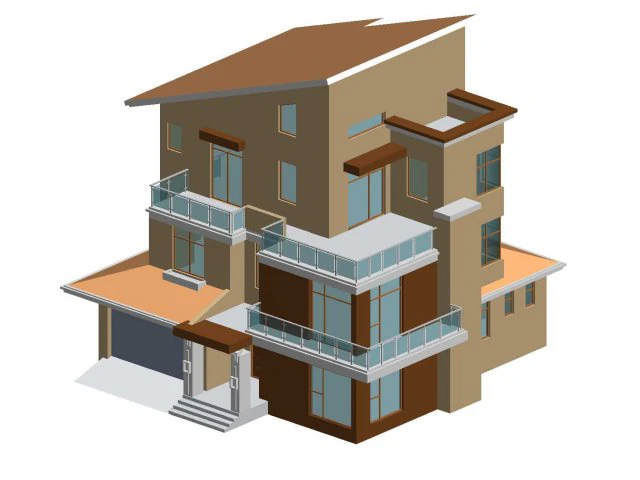 city - alone villa 11214 3D Model .c4d .max .obj .3ds .fbx .stl .blend 